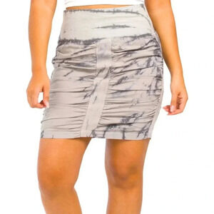 Wearables By XCVI Josette Ruched Skirt Color -Gray/Mist Size XS High Waist NEW